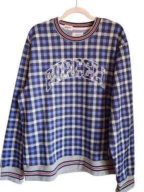 Todd Snyder x Converse Jack Purcell Sweatshirt 2XL XXL Mens Blue Plaid Crew Neck